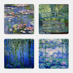 Claude Monet Water Lilies Masterpieces Selection Coaster Set