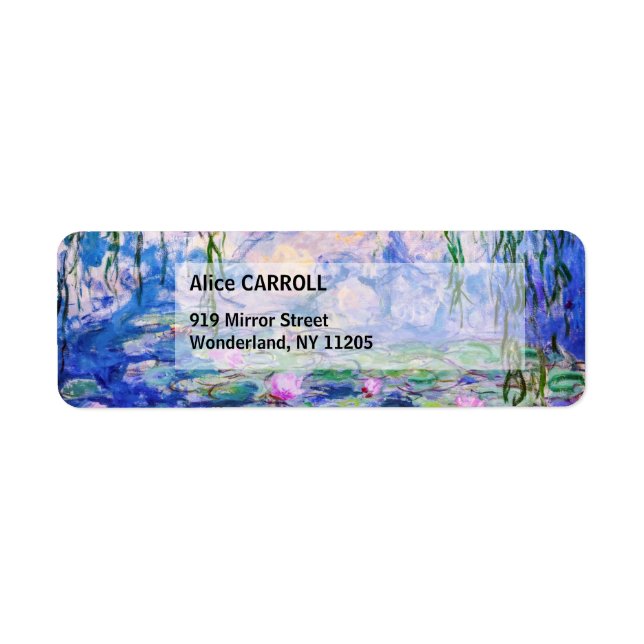 Claude Monet - Water Lilies / Nympheas 1919 Return Address Label (Front)
