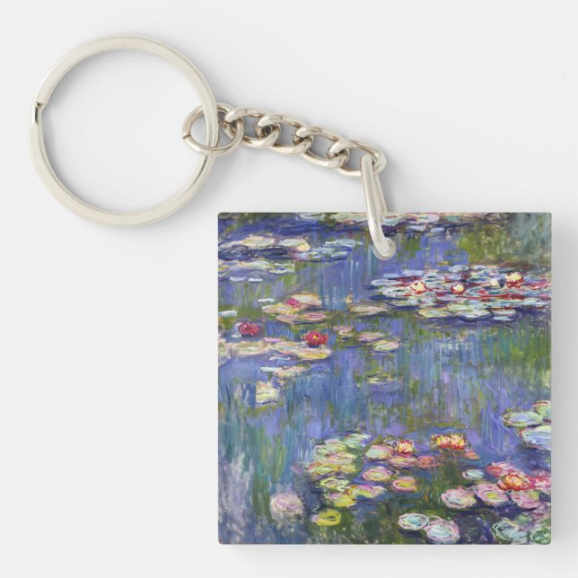Claude Monet - Water Lilies / Nympheas Key Ring (Front)