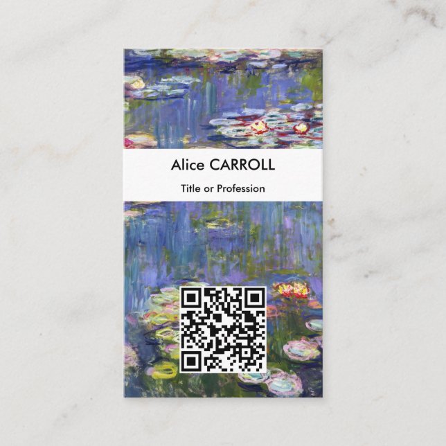 Claude Monet - Water Lilies / Nympheas - QR Code Business Card (Front)