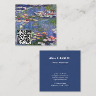 Claude Monet - Water Lilies / Nympheas - QR Code Square Business Card
