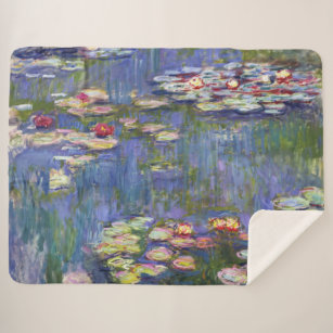 Claude Monet - Water Lilies / Nympheas Sherpa Blanket
