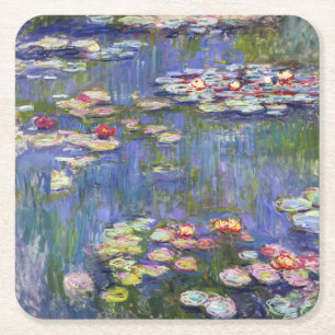 Claude Monet - Water Lilies / Nympheas Square Paper Coaster