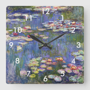Claude Monet - Water Lilies / Nympheas Square Wall Clock