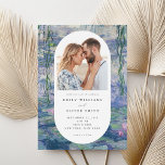 Claude Monet Water Lilies Photo Wedding Invitation<br><div class="desc">Elegant modern wedding invitation featuring Claude Monet Water Lilies painting and your photo.</div>