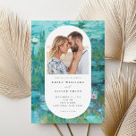 Claude Monet Water Lilies Photo Wedding Invitation<br><div class="desc">Elegant modern wedding invitation featuring Claude Monet Water Lilies painting and your photo.</div>