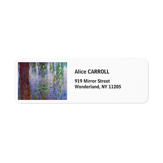 Claude Monet - Water Lilies Return Address Label (Front)