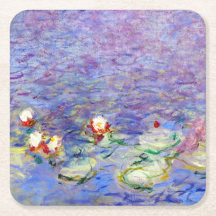 Claude Monet - Water Lilies Square Paper Coaster