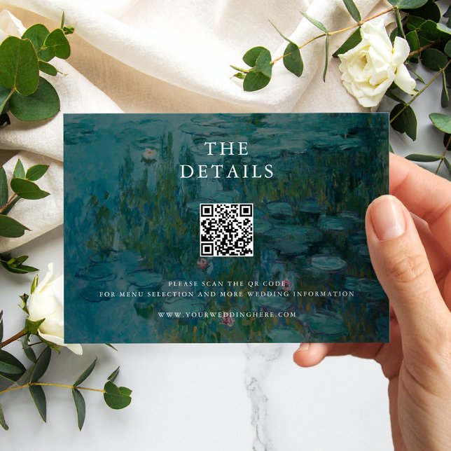 Claude Monet Water Lilies Wedding Enclosure Card (Creator Uploaded)