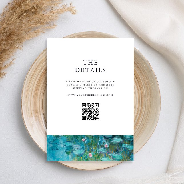 Claude Monet Water Lilies Wedding Enclosure Card (Creator Uploaded)