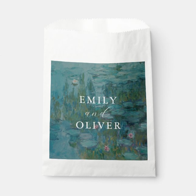 Claude Monet Water Lilies Wedding Favour Bag (Front)
