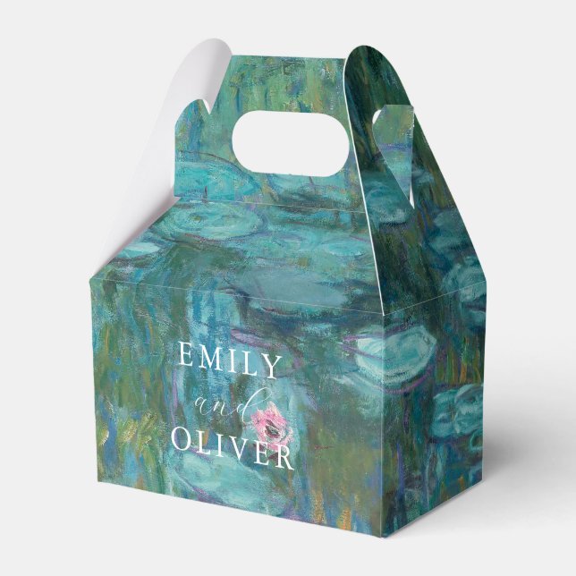 Claude Monet Water Lilies Wedding Favour Box (Front Side)