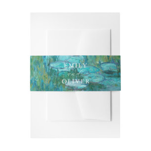 Claude Monet Water Lilies Wedding Invitation Belly Band