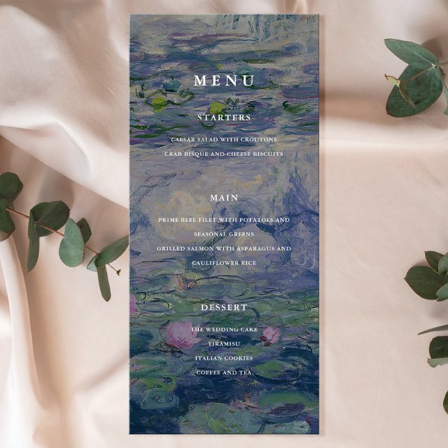 Claude Monet Water Lilies Wedding Menu (Creator Uploaded)