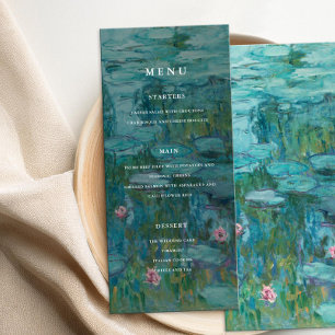Claude Monet Water Lilies Wedding Menu