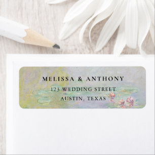 Claude Monet Water Lilies Wedding Return Address Label