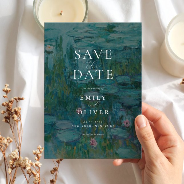 Claude Monet Water Lilies Wedding Save The Date (Creator Uploaded)