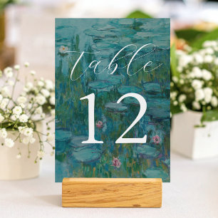 Claude Monet Water Lilies Wedding Table Number