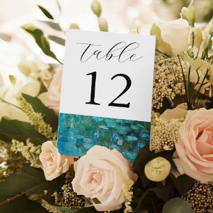 Claude Monet Water Lilies Wedding Table Number