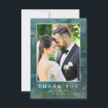 Claude Monet Water Lilies Wedding Thank You Card<br><div class="desc">Photo wedding thank you card featuring your custom message to wedding guests on Claude Monet Water Lilies painting background.</div>