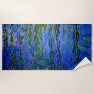 Claude Monet - Water Lilies with weeping willow Beach Towel
