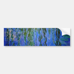 Claude Monet - Water Lilies with weeping willow Bumper Sticker