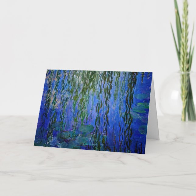 Claude Monet - Water Lilies with weeping willow Card (Front)