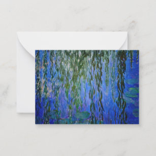 Claude Monet - Water Lilies with weeping willow Card