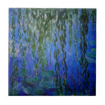 Claude Monet - Water Lilies with weeping willow Ceramic Tile<br><div class="desc">Water Lilies with weeping willow branches / Nympheas avec rameaux de saule by Claude Monet in 1916-1919</div>