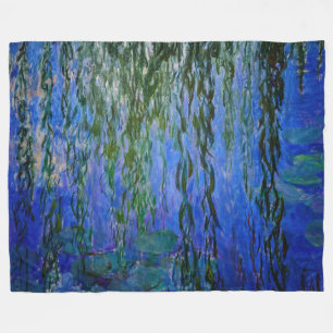 Claude Monet - Water Lilies with weeping willow Fleece Blanket