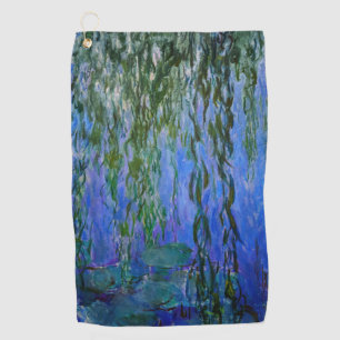 Claude Monet - Water Lilies with weeping willow Golf Towel