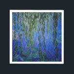 Claude Monet - Water Lilies with weeping willow Napkin<br><div class="desc">Water Lilies with weeping willow branches / Nympheas avec rameaux de saule by Claude Monet in 1916-1919</div>