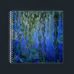Claude Monet - Water Lilies with weeping willow Notebook<br><div class="desc">Water Lilies with weeping willow branches / Nympheas avec rameaux de saule by Claude Monet in 1916-1919</div>