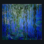 Claude Monet - Water Lilies with weeping willow Poster<br><div class="desc">Water Lilies with weeping willow branches / Nympheas avec rameaux de saule by Claude Monet in 1916-1919</div>