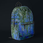 Claude Monet - Water Lilies with weeping willow Printed Backpack<br><div class="desc">Water Lilies with weeping willow branches / Nympheas avec rameaux de saule by Claude Monet in 1916-1919</div>