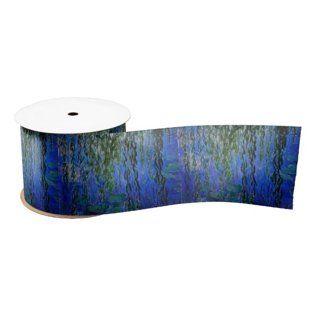 Claude Monet - Water Lilies with weeping willow Satin Ribbon (Spool)