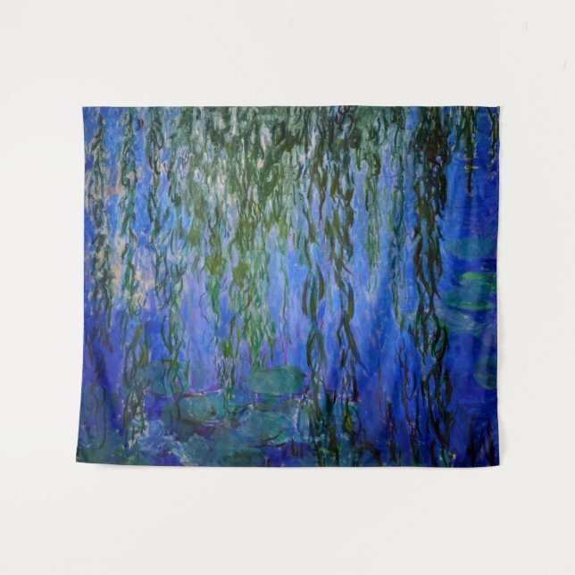 Claude Monet - Water Lilies with weeping willow Tapestry (Front (Horizontal))