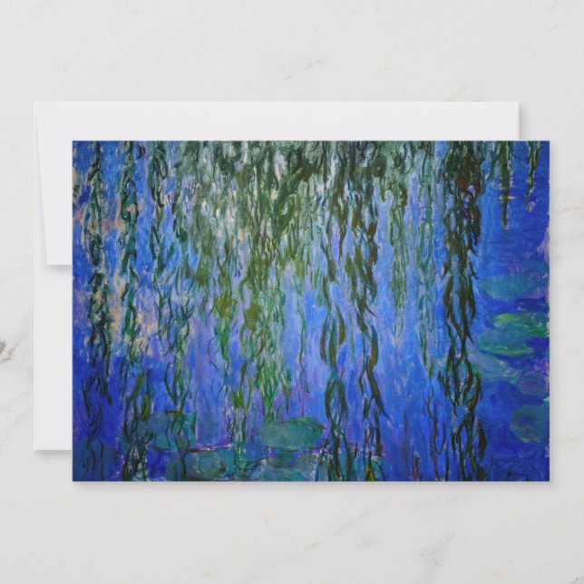 Claude Monet - Water Lilies with weeping willow Thank You Card (Front)