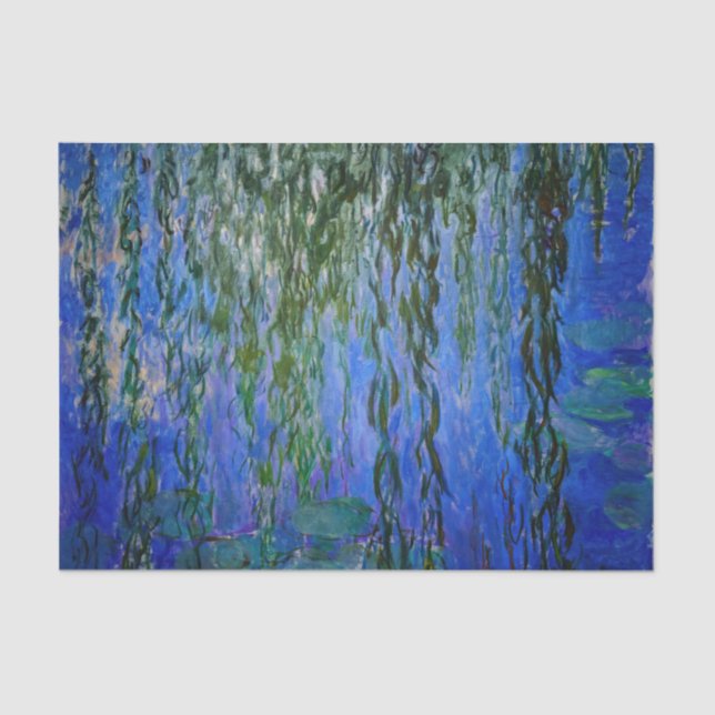 Claude Monet - Water Lilies with weeping willow Tissue Paper (Front)