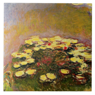 Claude Monet, Water Lilies (yellow), Ceramic Tile