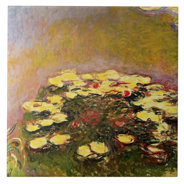 Claude Monet, Water Lilies (yellow), Ceramic Tile (Front)