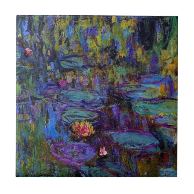Claude Monet Water Lillies 1917 Ceramic Tile (Front)