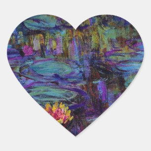 Claude Monet Water Lillies 1917 Heart Sticker