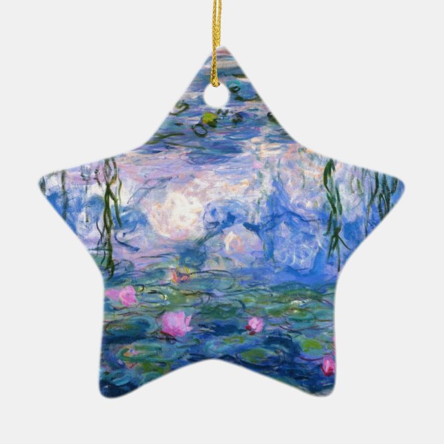 Claude Monet Water Lillies 1919 Ceramic Tree Decoration (Front)