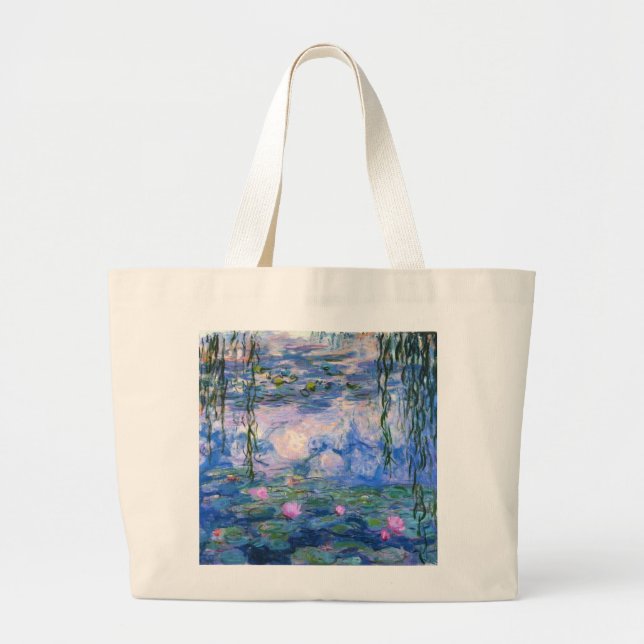 Claude Monet Water Lillies 1919 Large Tote Bag (Front)