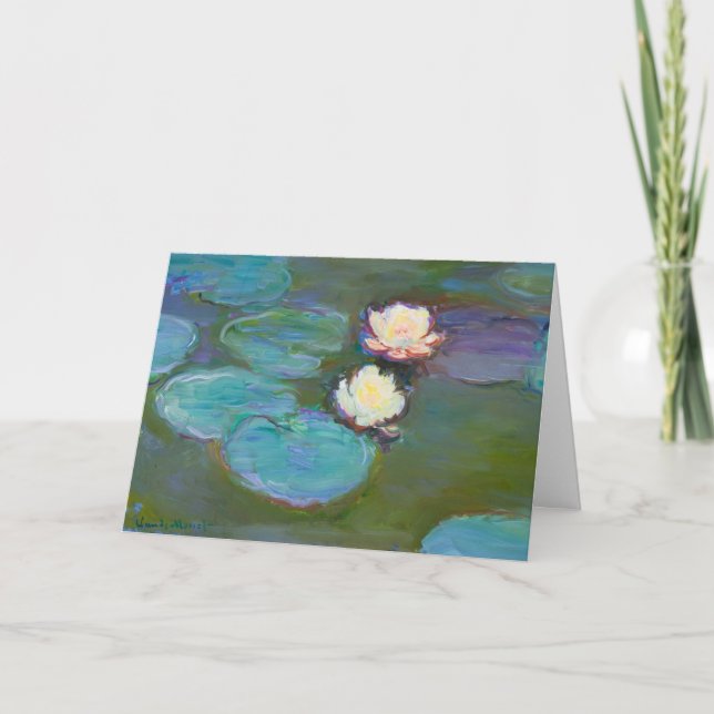 Claude Monet Water Lillies Folded Greeting Card (Front)