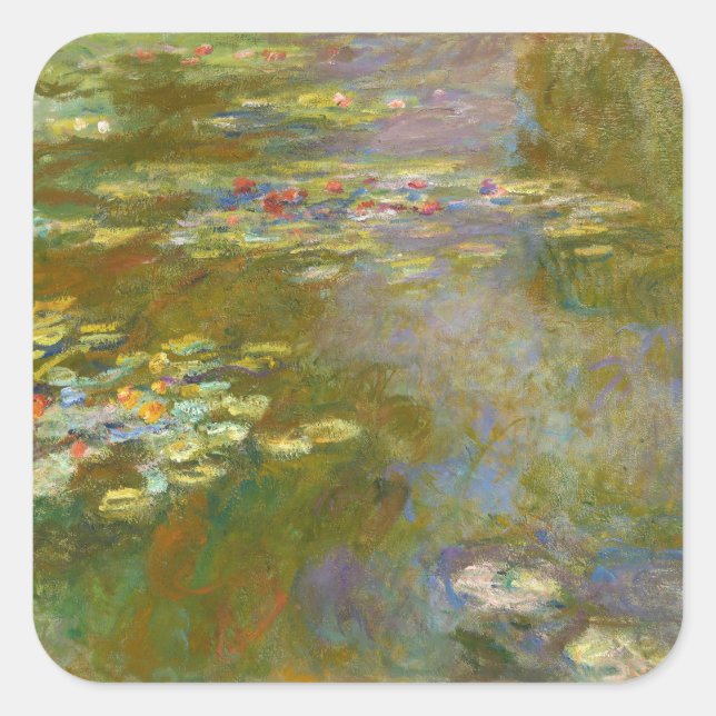 Claude Monet - Water Lily Pond 1917 Square Sticker (Front)