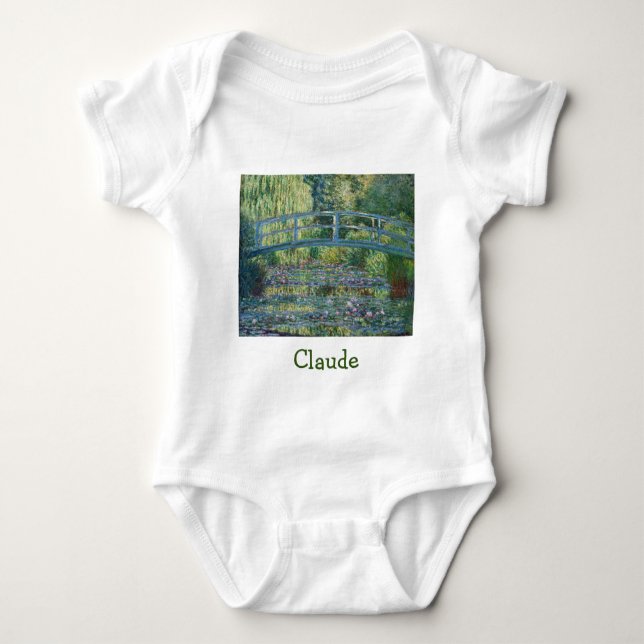 Claude Monet - Water Lily pond, Green Harmony Baby Bodysuit (Front)