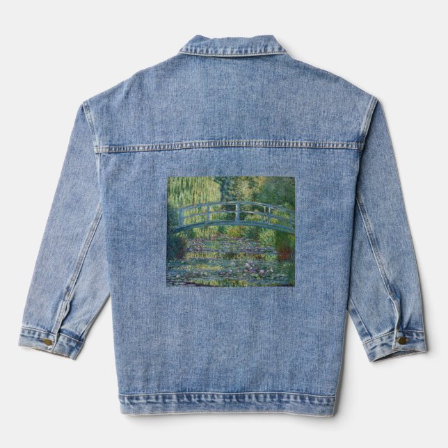 Claude Monet - Water Lily pond, Green Harmony Denim Jacket (Back)