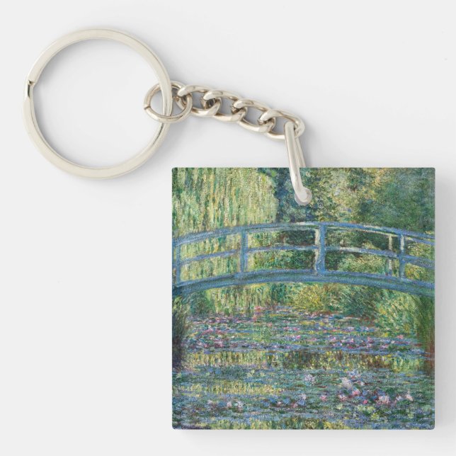 Claude Monet - Water Lily pond, Green Harmony Key Ring (Front)